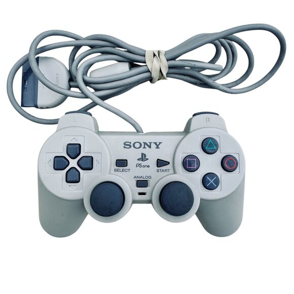 Sony PlayStation 1 PSone Analog Controller Gray Genuine SCPH-110 - Picture 1 of 9
